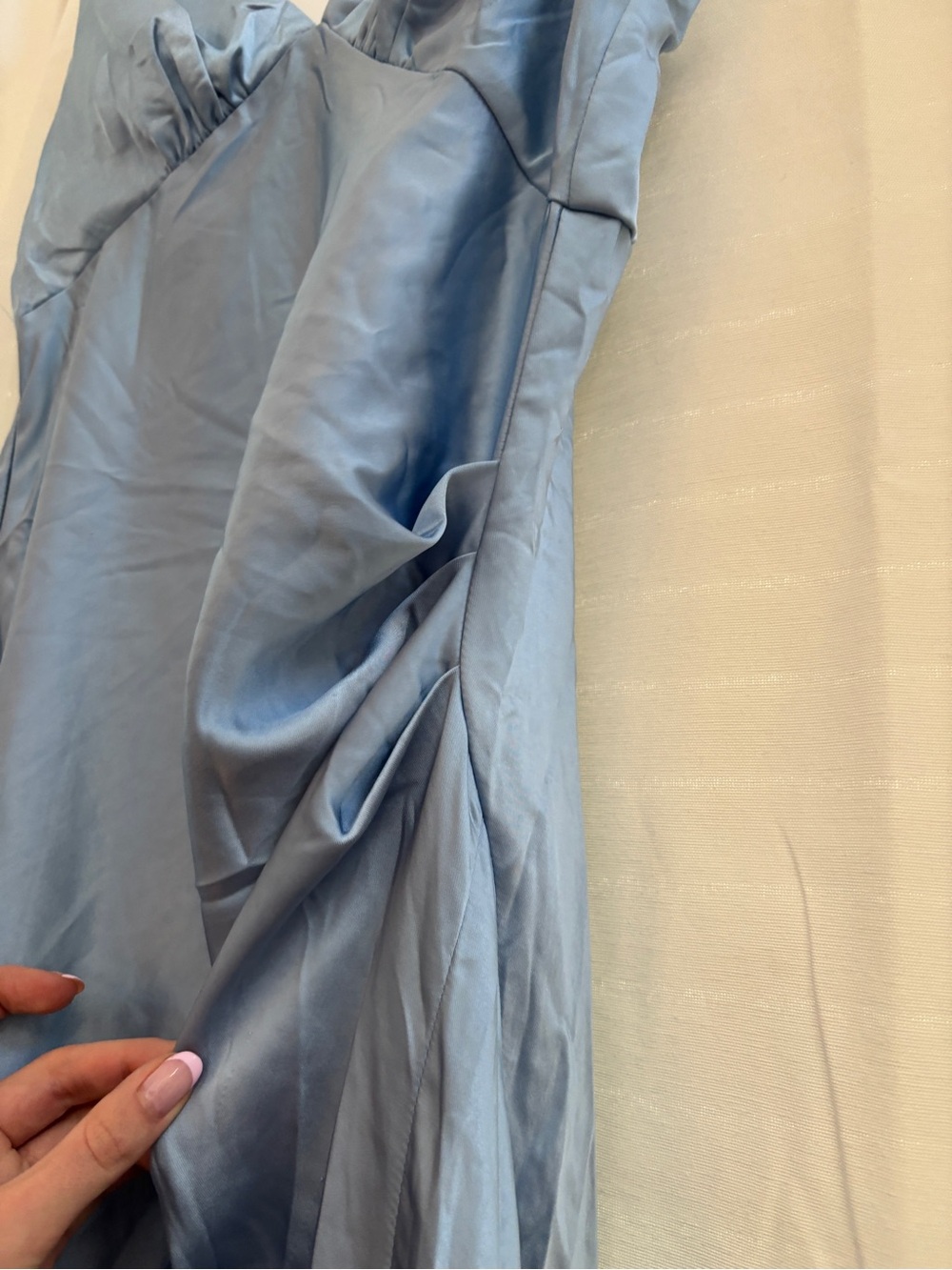 Selfie Leslie Light Blue Satin Slip Gown - Picture 5 of 5